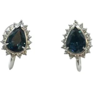 PtPm サファイア・ダイヤモンド ピアスイヤリング 1.02・1.23・0.13・0.14ct