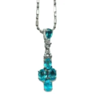 Pt850Pt900 パライバトルマリン・ダイヤモンド ネックレスペンダントトップ 0.44 ct D0.05 ct