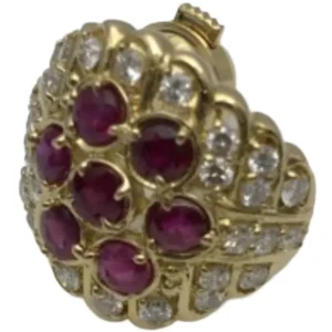 K18 ルビー・ダイヤモンド ブローチ 2.11・0.85 ct