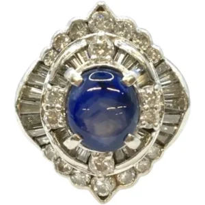 Pt・Pm900 スターサファイア・ダイヤ 4.3・D1.898ct