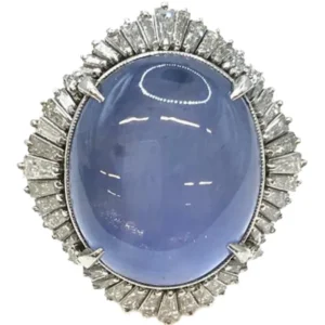 Pt・Pm900 スリランカ産スターサファイア・ダイヤ S53.55・D2.45ct