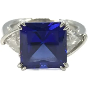 Pt・Pm900 タンザナイト・ダイヤモンド リング 6.92・1.13ct