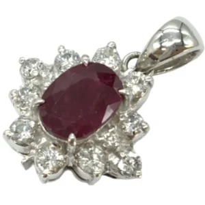 Pt･Pm900 ルビー・ダイヤモンド ネックレス/ペンダントトップ R1.14・0.33ct