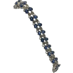 K18 ブルーサファイア・ダイヤモンド ブレスレットバングル 9.08 ct D1.00 ct