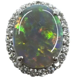 Pt･Pm900 オパール・ダイヤ 2.8・D0.47ct