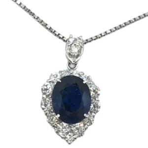 Pt900Pt850 ブルーサファイア・ダイヤ 3.18・D0.99ct