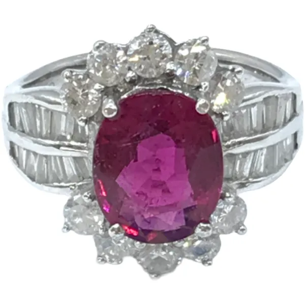 K18 ガーネット・ダイヤモンド リング 約10.2㎜×8.2㎜・1.4ct