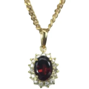 K18 ガーネット・ダイヤモンド ネックレスペンダントトップ 0.19 ct