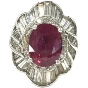Pt・Pm900 タイ産ルビー・ダイヤ R6.07・D2.69ct