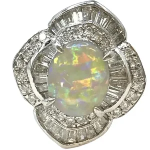 Pt・Pm900 オパール・ダイヤ 1.38・D0.7ct