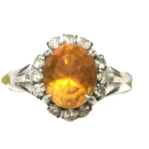 Pt･Pm900 シトリン・ダイヤモンド リング 1.58 ct D0.23 ct