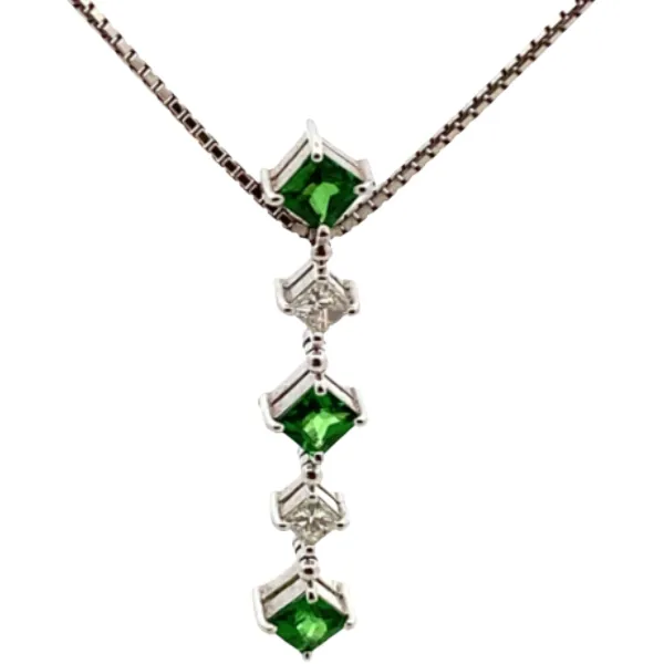 Pt850/Pt900 ガーネット・ダイヤモンド ネックレス/ペンダントトップ 1.45・0.38ct