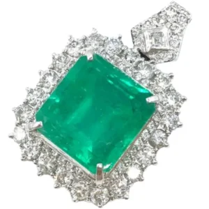 Pt･Pm900 コロンビア産エメラルド・ダイヤ 17.92・3.34ct