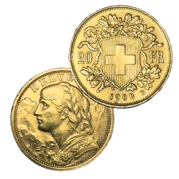 21.6金 (K21.6) スイスヘルベティア金貨