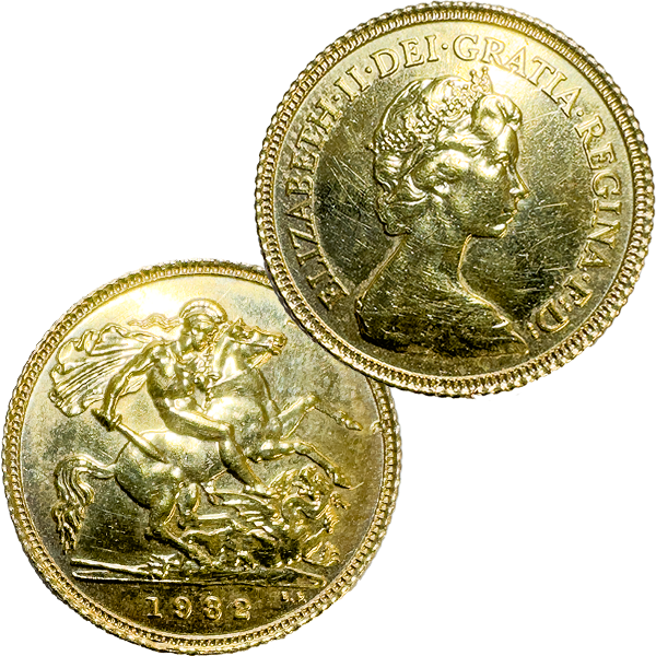 22金 (K22) ソブリン金貨 1982年
