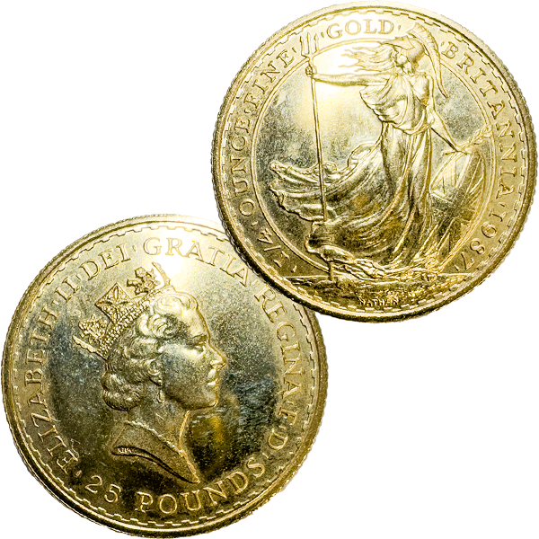 22金 (K22) ブリタニア金貨1／4オンス