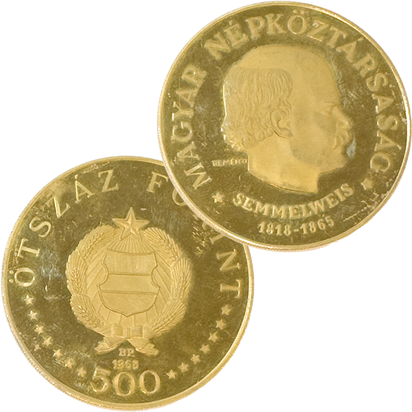 21.6金 (K21.6) ハンガリー金貨500フォリント