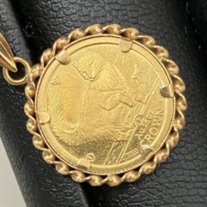 K24　マン島キャット金貨　ペンダントトップ