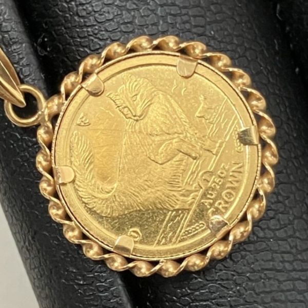 K24　マン島キャット金貨　ペンダントトップ