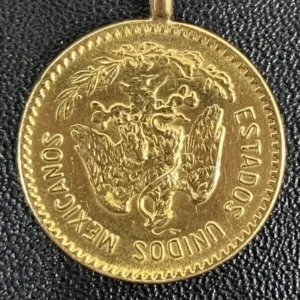 K21.6　メキシコペソ金貨　ペンダントトップ　8.6g