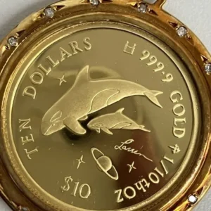 K24　ドルフィン金貨　ペンダントトップ