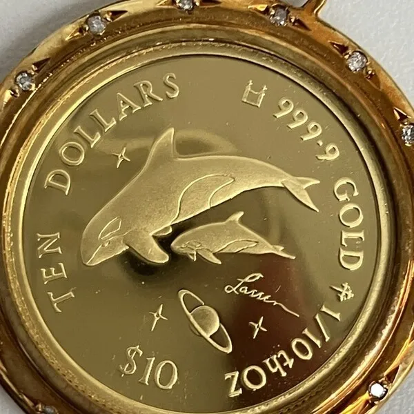 K24　ドルフィン金貨　ペンダントトップ