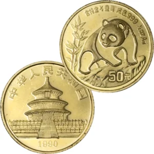 K24中国・パンダ金貨1／2オンス・1990
