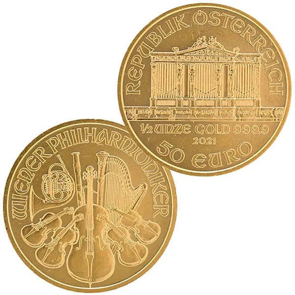 24金 (K24)  ウィーン金貨ハーモニー 1/2oz