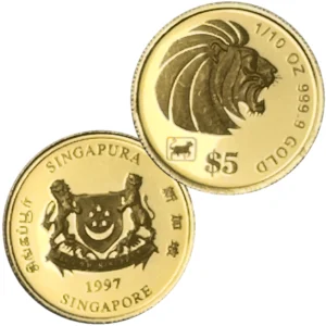 K24 シンガポール・ライオン金貨 1／10オンス