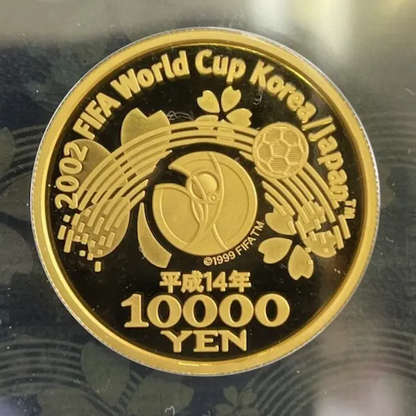 K24　2002FIFAワールドカップ記念10,000円金貨幣　15.6g