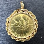 K24　メイプルリーフ金貨　1/4oz　ペンダントトップ
