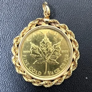 K24　メイプルリーフ金貨　1/4oz　ペンダントトップ