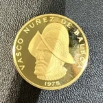 K21.6　パナマ 1975年 バルボア生誕500周年記念 100バルボア金貨　8.2g