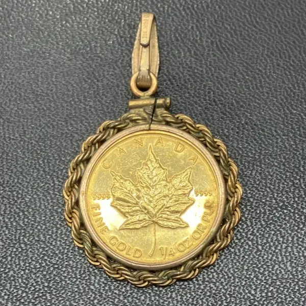 K24　メイプルリーフ金貨　1/4oz　ペンダントトップ　7.7g