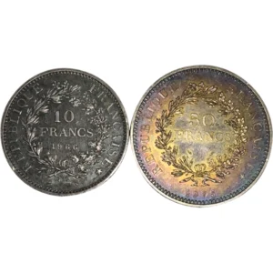 フランス 10フラン50フラン銀貨 まとめ