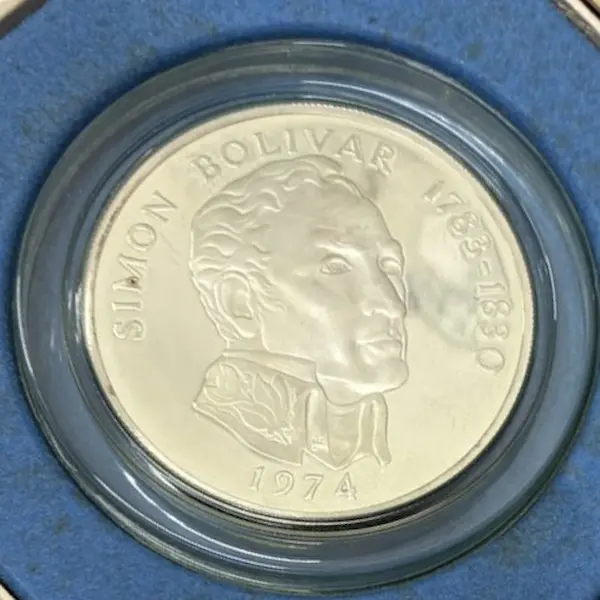SV925　パナマ共和国 1974年　 シモン・ボリバル 　20バルボア　銀貨　129.5 g