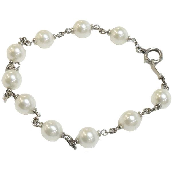 プラチナ850 (Pt850) パール付きブレスレット
