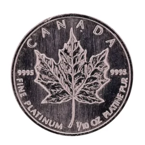 プラチナ1000 (Pt1000) メイプルリーフ-プラチナ-コインー_1／10oz_1