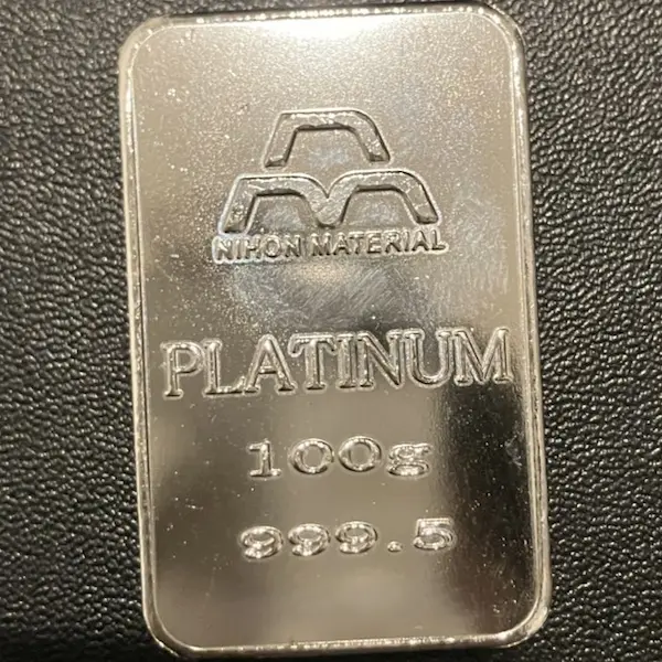 Pt1000　日本マテリアル　インゴット　100g