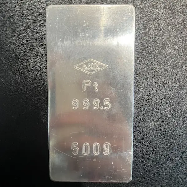 Pt1000　アサヒプリテック　インゴット　500g