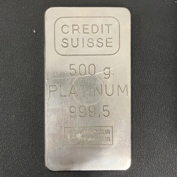 Pt1000　クレディ・スイス　インゴット　499.8g